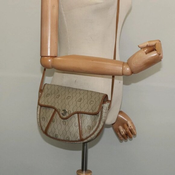 Christian Dior Honeycomb Canvas Shoulder Bag PVC Beige Gold Auth ar13702 - Picture 13 of 15